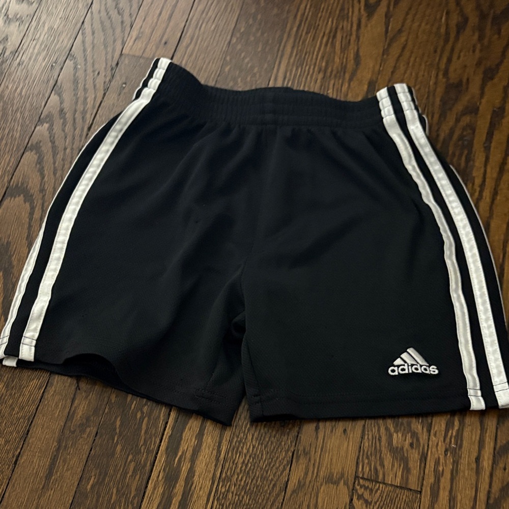 Adidas Black Shorts with White Accents
